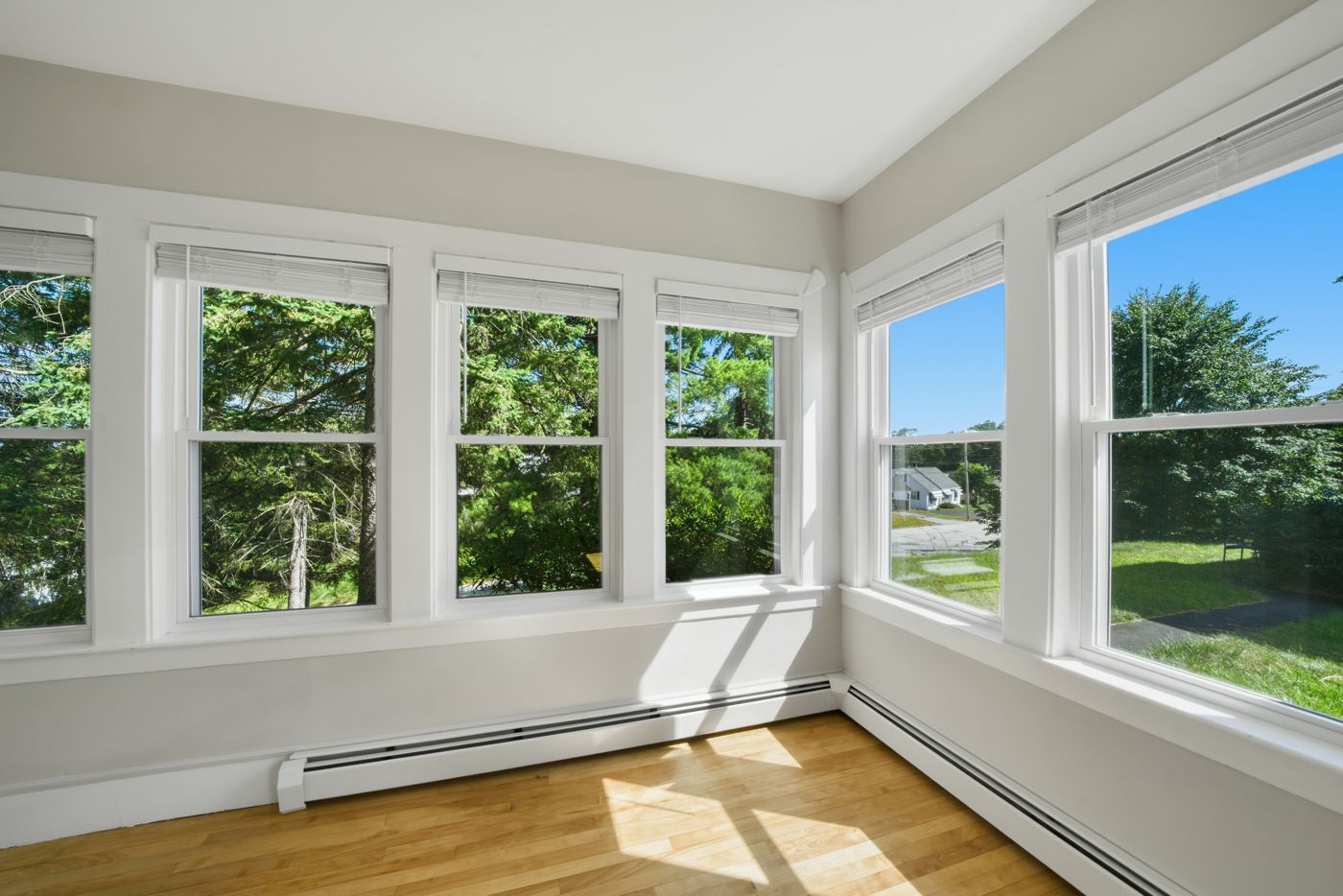 Sunroom with windows on three sides